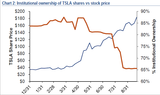 Graph for Tesla's insane stock surge